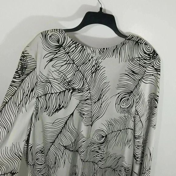 {Amy Michelson for Holly Harp} Vintage Feather Print Dress - Picture 5 of 14